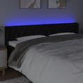 Miniatyrbillede 4 af 6: vidaXL sengegavl med LED-lys 183x16x78/88 cm stof sort
