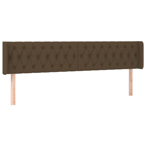 vidaXL sengegavl med LED-lys 203x16x78/88 cm stof mørkebrun