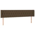 Miniatyrbillede 3 af 6: vidaXL sengegavl med LED-lys 203x16x78/88 cm stof mørkebrun