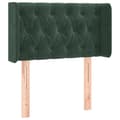 Miniatyrbillede 3 af 6: vidaXL sengegavl med LED-lys 83x16x78/88 cm fløjl Mørkegrøn