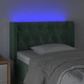 Miniatyrbillede 4 af 6: vidaXL sengegavl med LED-lys 83x16x78/88 cm fløjl Mørkegrøn