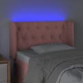 Miniatyrbillede 4 af 6: vidaXL sengegavl med LED-lys 83x16x78/88 cm fløjl lyserød
