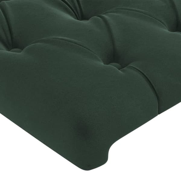 vidaXL sengegavl med LED-lys 93x16x78/88 cm fløjl Mørkegrøn
