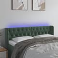 Miniatyrbillede 2 af 6: vidaXL sengegavl med LED-lys 163x16x78/88 cm fløjl mørkegrøn