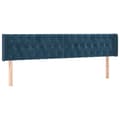 Miniatyrbillede 3 af 6: vidaXL sengegavl med LED-lys 203x16x78/88 cm fløjl mørkeblå