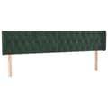 Miniatyrbillede 3 af 6: vidaXL sengegavl med LED-lys 183x16x78/88 cm fløjl mørkegrøn