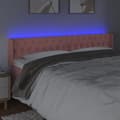 Miniatyrbillede 4 af 6: vidaXL sengegavl med LED-lys 203x16x78/88 cm fløjl lyserød