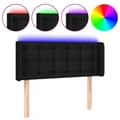 Miniatyrbillede 1 af 6: vidaXL sengegavl med LED-lys 83x16x78/88 cm stof sort