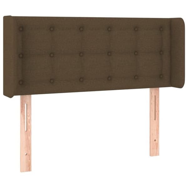 vidaXL sengegavl med LED-lys 103x16x78/88 cm stof mørkebrun