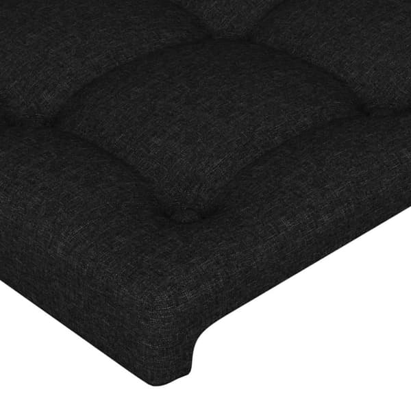 vidaXL sengegavl med LED-lys 103x16x78/88 cm stof sort