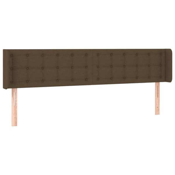 vidaXL sengegavl med LED-lys 163x16x78/88 cm stof mørkebrun