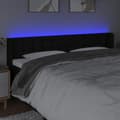 Miniatyrbillede 4 af 6: vidaXL sengegavl med LED-lys 183x16x78/88 cm stof sort