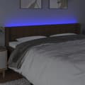 Miniatyrbillede 4 af 6: vidaXL sengegavl med LED-lys 183x16x78/88 cm stof mørkebrun