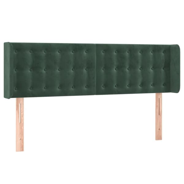 vidaXL Sänggavel LED mörkgrön 147x16x78/88 cm sammet