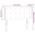 Miniatyrbillede 6 af 6: vidaXL sengegavl med LED-lys 93x16x78/88 cm fløjl Mørkegrøn
