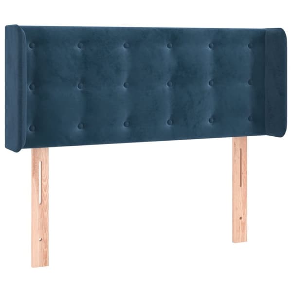 vidaXL sengegavl med LED-lys 103x16x78/88 cm fløjl mørkeblå