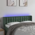 Miniatyrbillede 2 af 7: vidaXL sengegavl med LED-lys 147x16x78/88 cm fløjl mørkegrøn