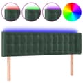 Miniatyrbillede 1 af 7: vidaXL sengegavl med LED-lys 147x16x78/88 cm fløjl mørkegrøn