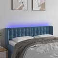 Miniatyrbillede 2 af 7: vidaXL sengegavl med LED-lys 147x16x78/88 cm fløjl mørkeblå