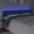 Miniatyrbillede 5 af 7: vidaXL sengegavl med LED-lys 163x16x78/88 cm fløjl mørkeblå