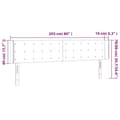 Miniatyrbillede 7 af 7: vidaXL sengegavl med LED-lys 203x16x78/88 cm fløjl mørkeblå