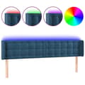 Miniatyrbillede 1 af 7: vidaXL sengegavl med LED-lys 203x16x78/88 cm fløjl mørkeblå