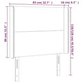 Miniatyrbillede 6 af 6: vidaXL sengegavl med LED-lys 83x16x118/128 cm stof cremefarvet
