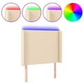 Miniatyrbillede 1 af 6: vidaXL sengegavl med LED-lys 83x16x118/128 cm stof cremefarvet