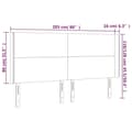 Miniatyrbillede 6 af 6: vidaXL sengegavl med LED-lys 203x16x118/128 cm fløjl lysegrå