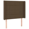 Miniatyrbillede 3 af 6: vidaXL sengegavl med LED-lys 83x16x118/128 cm stof mørkebrun
