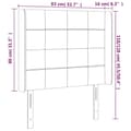 Miniatyrbillede 6 af 6: vidaXL sengegavl med LED-lys 83x16x118/128 cm stof mørkebrun