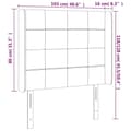 Miniatyrbillede 6 af 6: vidaXL sengegavl med LED-lys 103x16x118/128 cm stof gråbrun