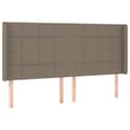 Miniatyrbillede 3 af 6: vidaXL sengegavl med LED-lys 183x16x118/128 cm stof gråbrun