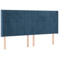 Miniatyrbillede 3 af 6: vidaXL sengegavl med LED-lys 183x16x118/128 cm fløjl mørkeblå