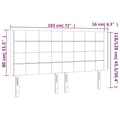 Miniatyrbillede 6 af 6: vidaXL sengegavl med LED-lys 183x16x118/128 cm fløjl mørkeblå