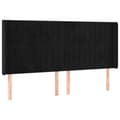 Miniatyrbillede 3 af 7: vidaXL sengegavl med LED-lys 163x16x118/128 cm fløjl sort
