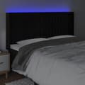 Miniatyrbillede 4 af 7: vidaXL sengegavl med LED-lys 163x16x118/128 cm fløjl sort