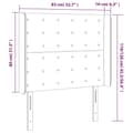 Miniatyrbillede 6 af 6: vidaXL sengegavl med LED-lys 83x16x118/128 cm fløjl lyserød