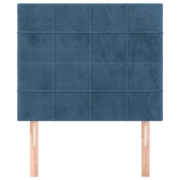 vidaXL sengegavle 2 stk. 100x5x78/88 cm fløjl mørkeblå