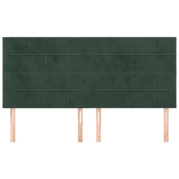 vidaXL sengegavle 4 stk. 100x5x78/88 cm fløjl mørkegrøn