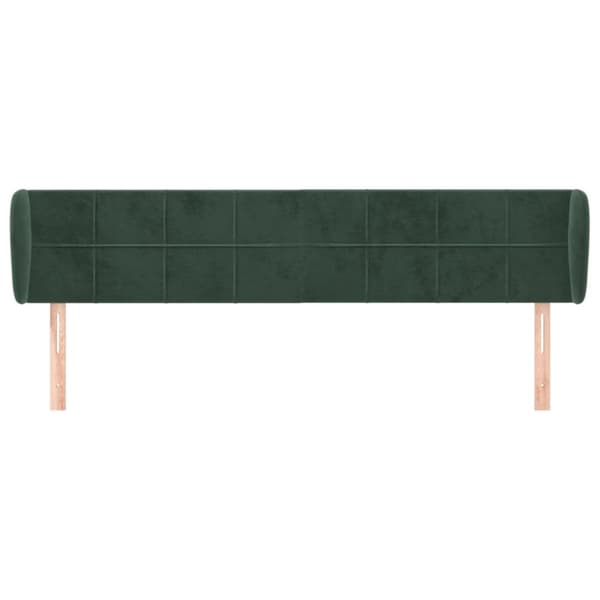 vidaXL sengegavl med kanter 203x23x78/88 cm fløjl mørkegrøn