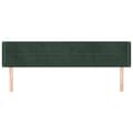Miniatyrbillede 3 af 9: vidaXL sengegavl med kanter 203x16x78/88 cm fløjl mørkegrøn