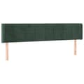 Miniatyrbillede 1 af 9: vidaXL sengegavl med kanter 203x16x78/88 cm fløjl mørkegrøn