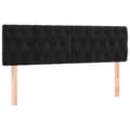 Miniatyrbillede 4 af 6: vidaXL sengegavl med LED-lys 144x7x78/88 cm velour sort