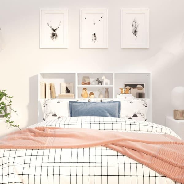 vidaXL Sänggavel med förvaring vit 120x19x103,5 cm