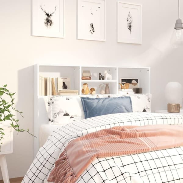 vidaXL Sänggavel med förvaring vit 120x19x103,5 cm