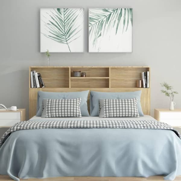 vidaXL Sänggavel med förvaring sonoma-ek 160x19x103,5 cm