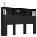 Miniatyrbilde 4 av 9: vidaXL Sengegavlskap svart 160x19x103,5 cm