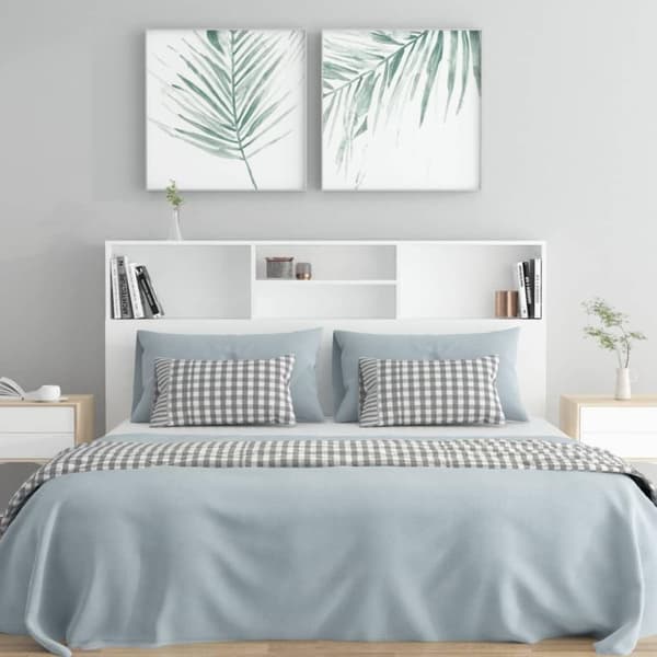 vidaXL Sänggavel med förvaring vit 160x19x103,5 cm