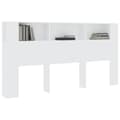 Miniatyrbilde 9 av 9: vidaXL Sengegavlskap hvit 200x18,5x104,5 cm